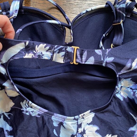 Athleta Aqualuxe Print Square Plunge Tankini - Size XS - Picture 8 of 10